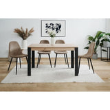Table extensible - TOLOSA 80A - Décor chene artisan / Noir - Rectangulaire - 6 / 8 personnes - 100-150 x 75 x 80 cm