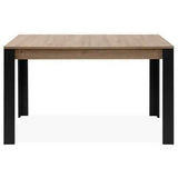 Table extensible - TOLOSA 80A - Décor chene artisan / Noir - Rectangulaire - 6 / 8 personnes - 100-150 x 75 x 80 cm