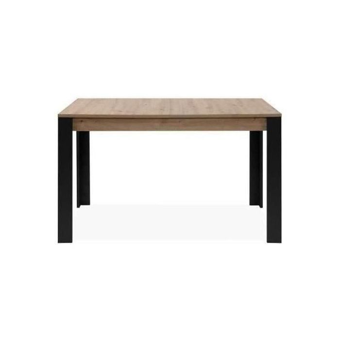 Table extensible - TOLOSA 80A - Décor chene artisan / Noir - Rectangulaire - 6 / 8 personnes - 100-150 x 75 x 80 cm