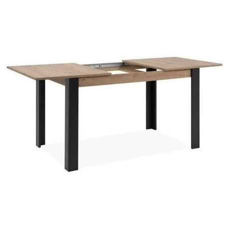 Table extensible - TOLOSA 80A - Décor chene artisan / Noir - Rectangulaire - 6 / 8 personnes - 100-150 x 75 x 80 cm