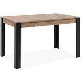 Table extensible - TOLOSA 80A - Décor chene artisan / Noir - Rectangulaire - 6 / 8 personnes - 100-150 x 75 x 80 cm