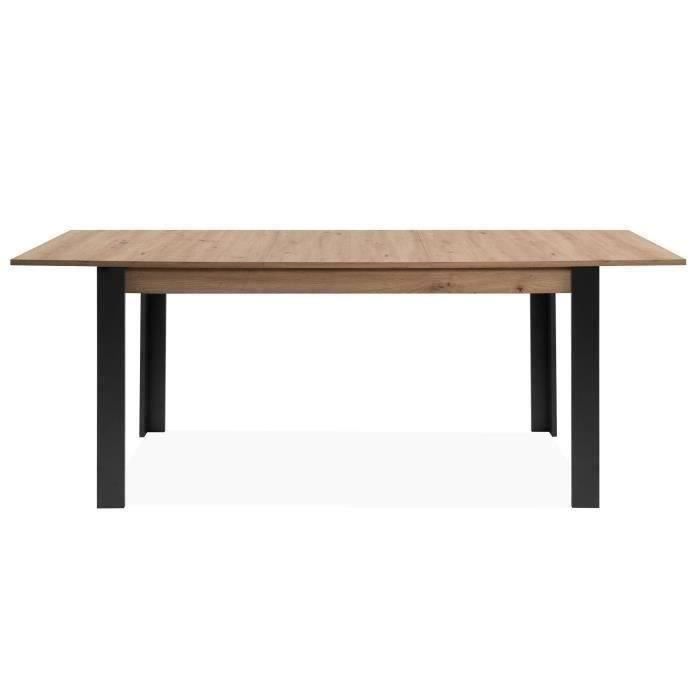 Table a manger extensible - 150-200 x 75 x 80 cm - chene noir - TOLOSA