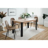 Table a manger extensible - 150-200 x 75 x 80 cm - chene noir - TOLOSA