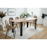 Table a manger extensible - 150-200 x 75 x 80 cm - chene noir - TOLOSA