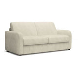 Canapé convertible express - 3 places - TOM - Velours côtelé beige - 185 x 100 x 87 cm