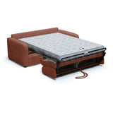 Canapé convertible express - 3 places - TOM - Velours côtelé terracotta - 185 x 100 x 87 cm