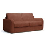 Canapé convertible express - 3 places - TOM - Velours côtelé terracotta - 185 x 100 x 87 cm