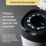 Tommee Tippee - Poubelles a couches - Twist & Click - Anti-Odeurs Anti-Germes - 1 cassette - Film multicouche antibactérien - Blanc