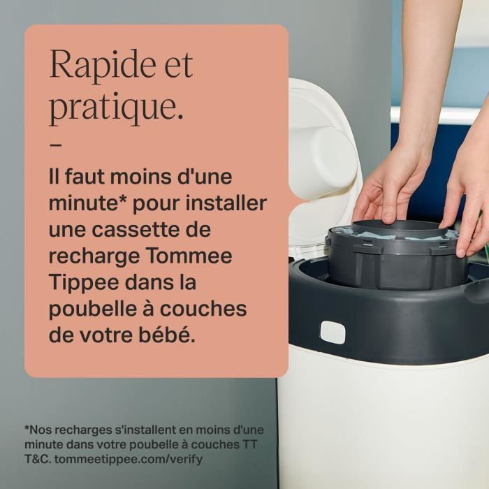 TOMMEE TIPPEE - Recharges pour poubelles a couches - Twist & Click -  Film multicouche antibactérien - Pack de 12