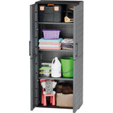 Armoire haute - TOOD - 2 portes + 3 étgageres en polypropylene - 68 x 37 x H.163 cm - Gris