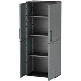 Armoire haute - TOOD - 2 portes + 3 étgageres en polypropylene - 68 x 37 x H.163 cm - Gris