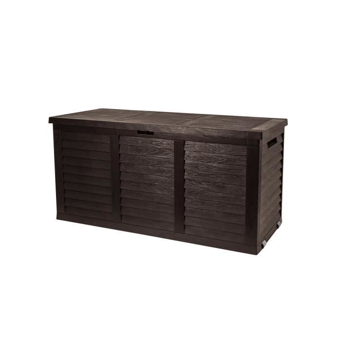 TOOD Malle  / coffre de rangement en résine - 350 L - 119 x 52 x 58 cm - Marron aspect bois