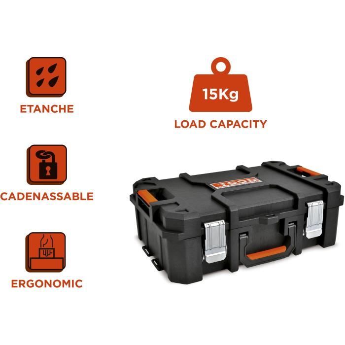 Mallette a outils - TOOD - Étanche - 6 godets - 53x37x18 cm