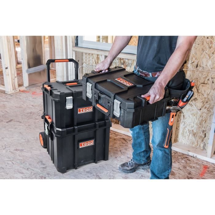 Mallette/bac a outils - TOOD - Étanche - Roues et poignée - 56x37x41 cm