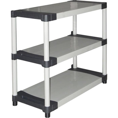 Étagere plastique - TOOD - 3 tablettes - Charge 80 kg par tablette - 80x40x85 cm - Noir/gris