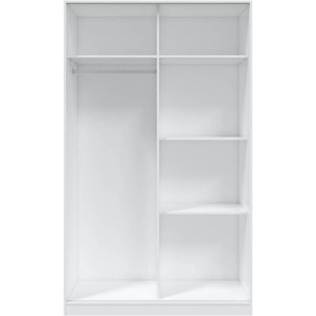 Armoire TOP - Décor blanc artik et chene nodi - 2 Portes coulissantes - H200 x L121 x P50 cm