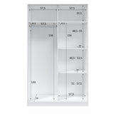 Armoire TOP - Décor blanc artik et chene nodi - 2 Portes coulissantes - H200 x L121 x P50 cm