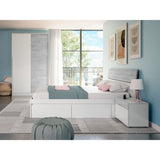 Armoire TOP - DÈcor blanc artik et blanc vehlo - 2 Portes coulissantes - L200 x H120 x P50 cm