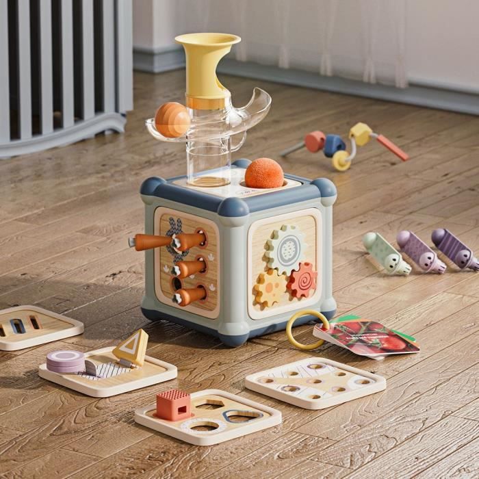 Cube multiactivités 10 en 1 en bois, Jeu éducatif, Des 12 mois, Topbright
