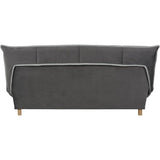 Canapé convertible Clic Clac 3 places - Matelas DUNLOPILLO Ep.13 cm - Mousse HR 35 kg/m3 - Tissu Gris - Fabriqué en France