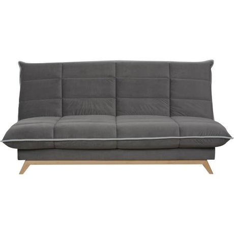 Canapé convertible Clic Clac 3 places - Matelas DUNLOPILLO Ep.13 cm - Mousse HR 35 kg/m3 - Tissu Gris - Fabriqué en France