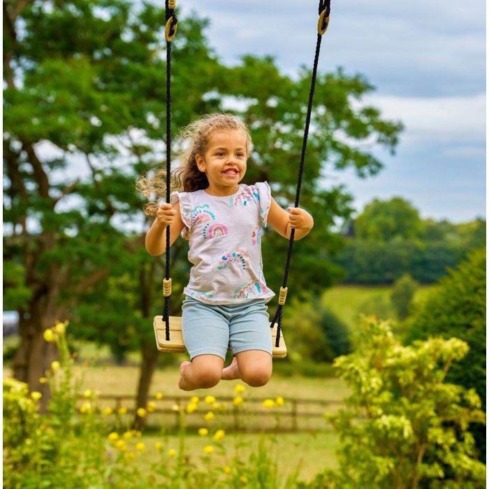 Balançoire - TP TOYS - Bois corde noire - H 190-250 cm