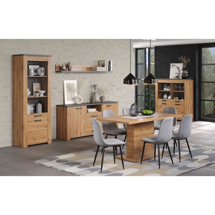 Table a manger fixe FOLLOW 6 personnes - Mélamine chene artisan - L160 x P80 x H76 cm - TRENDTEAM
