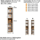 Armoire haute - TRENDTEAM - Série Touch - Blanc/Brun - 36 cm - 191 cm de hauteur