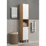 Armoire haute - TRENDTEAM - Série Touch - Blanc/Brun - 36 cm - 191 cm de hauteur