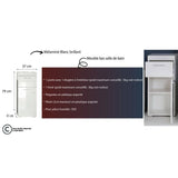 Meuble de salle de bain Rangement bas - 1 porte & 1 tiroir - Blanc - L 37 x P 31 x H 79 cm - AMANDA