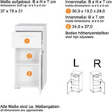 Meuble de salle de bain Rangement bas - 1 porte & 1 tiroir - Blanc - L 37 x P 31 x H 79 cm - AMANDA