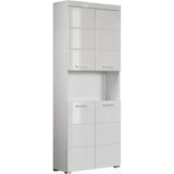 Meuble de salle de bain Colonne double - 4 portes + 1 niche - L73 x P31 x H190 cm - Blanc - AMANDA