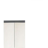 Meuble de salle de bain - Armoire de toilette - Miroir - 2 portes - Gris - L60 x P17 x H77cm - AMANDA