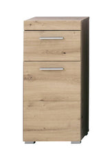 Meuble bas de salle de bain - AMANDA - 1 porte + 1 tiroir - L37 x P31 x H79 cm - Gris Brillant