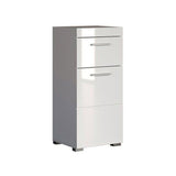 Meuble de salle de bain Rangement bas - 1 porte & 1 tiroir - Gris - L 37 x P 31 x H 79 cm - AMANDA