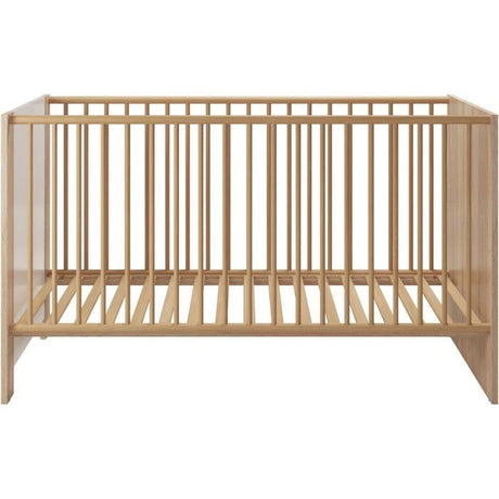 Chambre bébé duo PIA - Lit 70x140 cm + Commode a langer 2 portes - Décor chene sonoma et blanc mat - TRENDTEAM