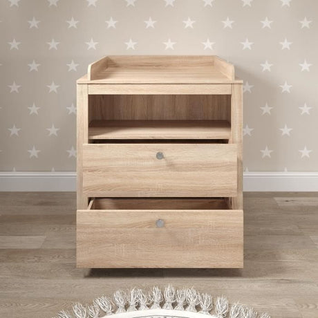 Chambre bébé Duo : Lit 70 x 140 cm + Commode a langer OLIVIA - Chene - TREND TEAM