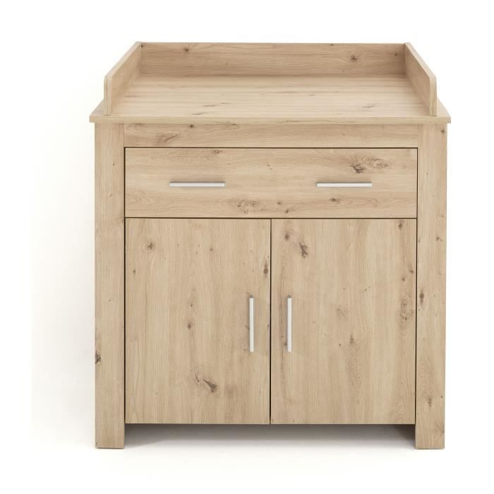 Chambre bébé Duo : Lit 70 x 140 cm + Commode a langer AHOI - Chene - TREND TEAM