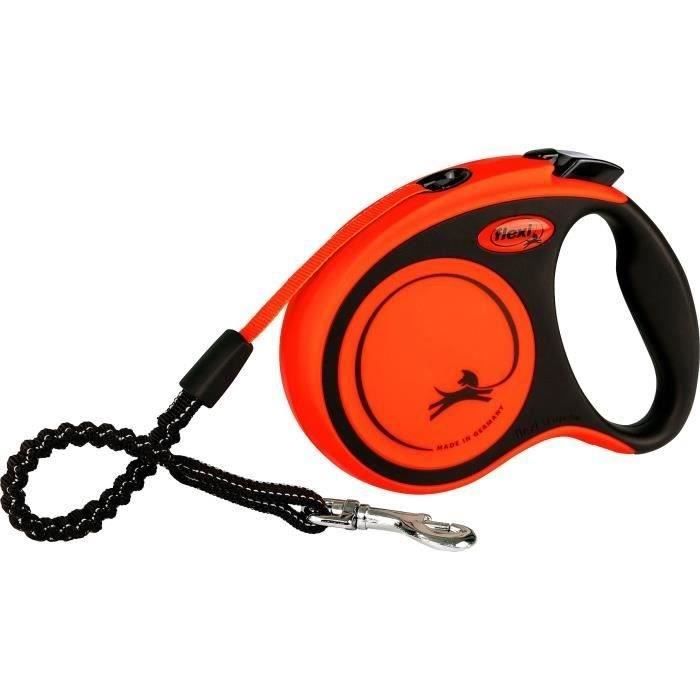 Laisse enrouleur pour chien TRIXIE flexi XTREME - Taille S - 5m - Noir et orange