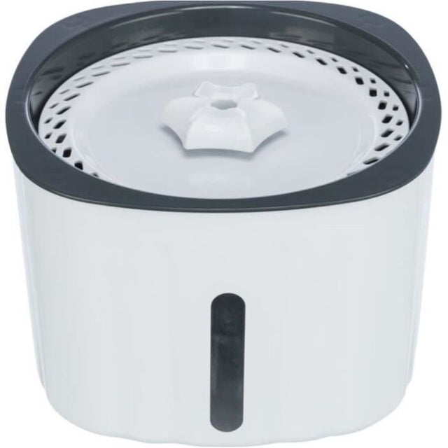 Fontaine a eau - TRIXIE - Flower - Plastique - 2 L - 18,5 x 13 x 18,5 cm - Blanc / Gris