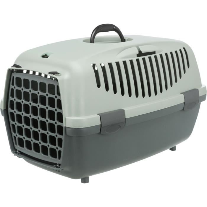 TRIXIE Box de transport Capri 1 - XS - 32 x 31 x 48 cm - Anthraciten gris et vert - Pour chien