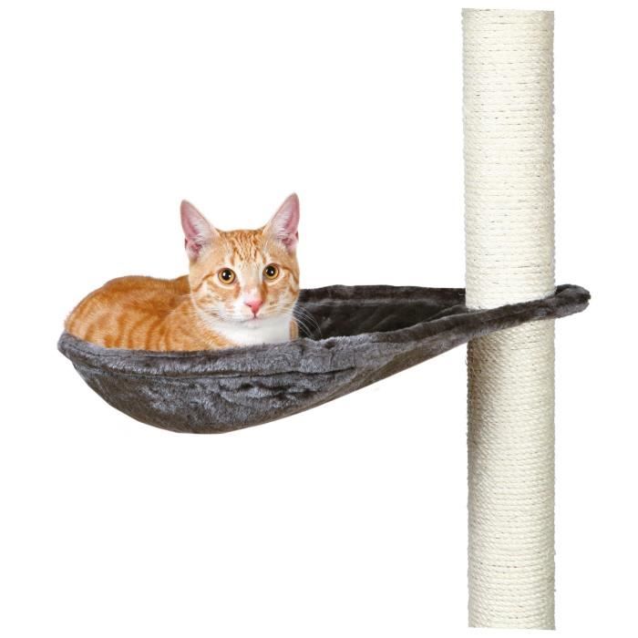 TRIXIE Hamac - Nid XL pour griffoir pour chat gris platinium peluche ř 40 cm