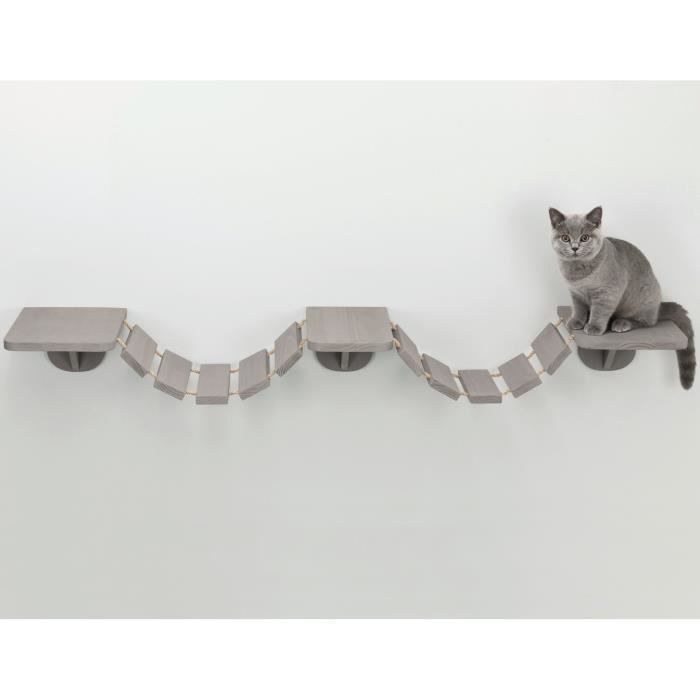 …chelle d'escalade murale pour chats TRIXIE - 150x30 cm - Taupe en bois massif et sisal