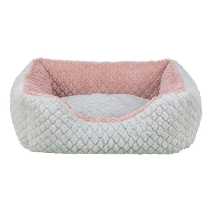 Panier pour chien - TRIXIE - KALINE MIO - 50 x 40 cm - Gris / Vieux rose