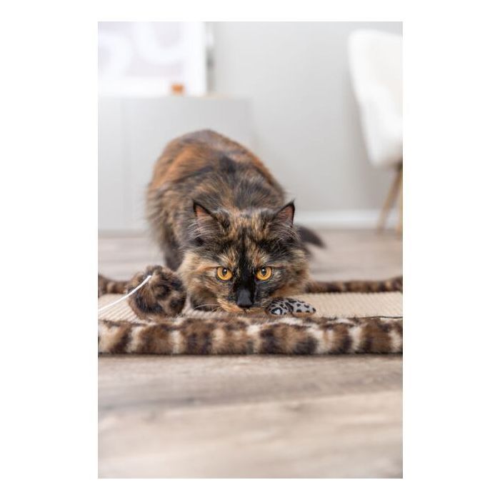 Tapis griffoir - TRIXIE - LEO - 55 x 35 cm - Brun imprimé léopard