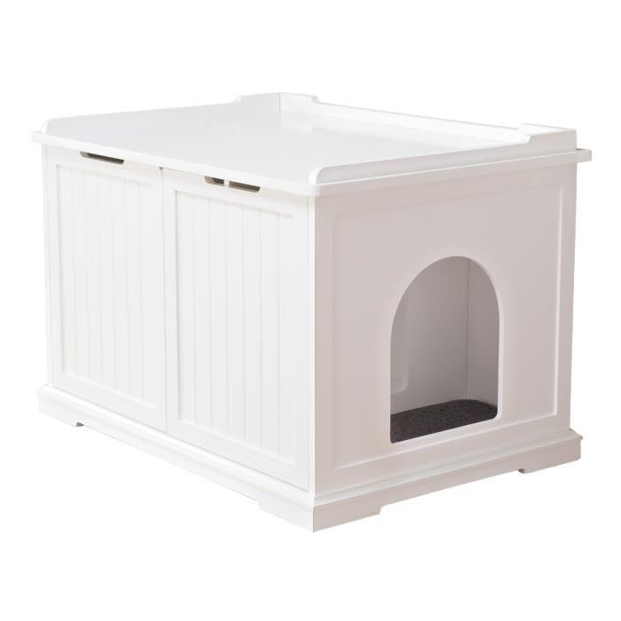 TRIXIE Maison de toilette - 75 x 51 x 53 cm - Blanc - Pour chat