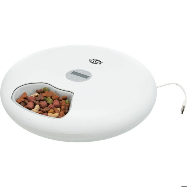 Distributeur automatique de nourriture TRIXIE TX5+1 - 6 × 0,18L - ř 32 × 8 cm - Blanc