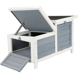 TRIXIE Clapier Habitat Natura - 70 x 43 x 45 cm - Avec deux entrées - Blanc et gris - Pour lapin