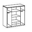 Armoire 4 portes battantes + miroirs - Blanc brillant - L180 x P56 x H199 cm - TRIO