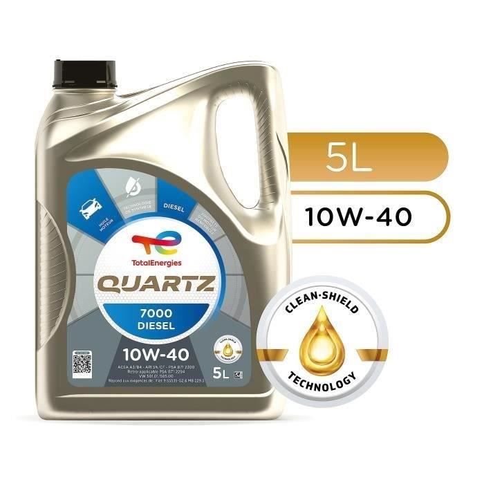 TOTALENERGIES Quartz 7000 Diesel 10W40 - Huile moteur - 5 L